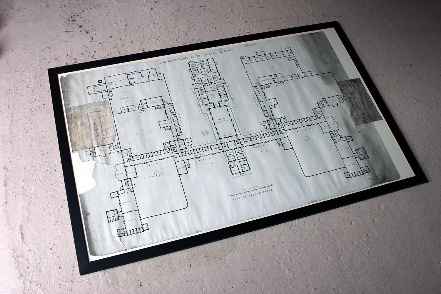 Large Victorian Architect’s Site Plan for Northumberland County Lunatic Asylum 6