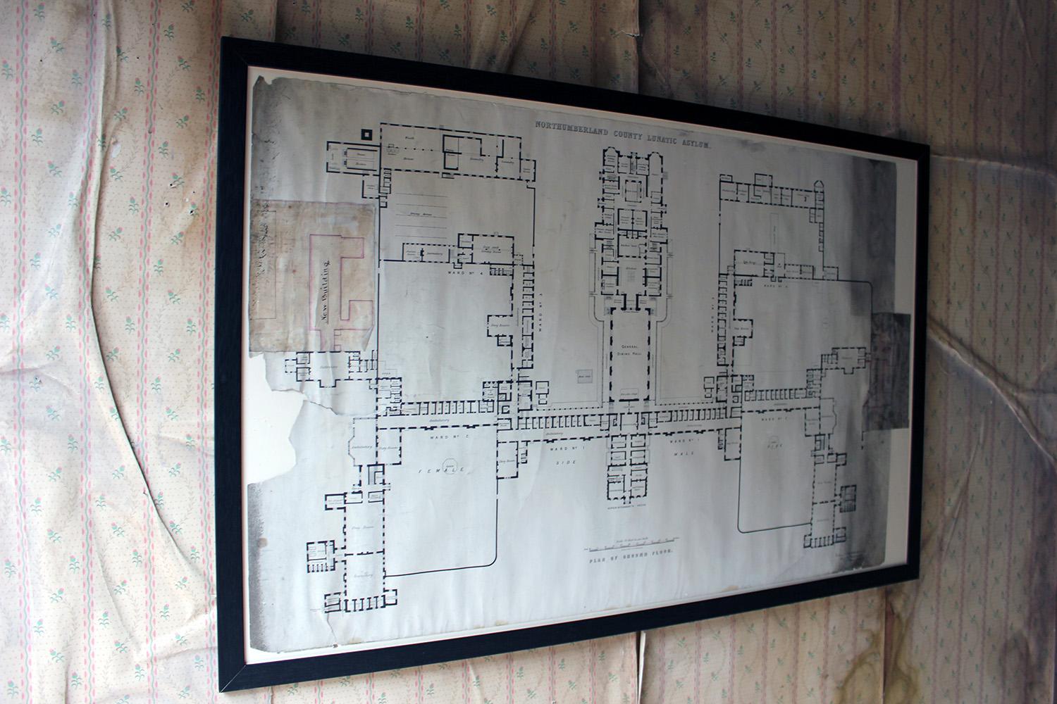 Large Victorian Architect’s Site Plan for Northumberland County Lunatic Asylum 8