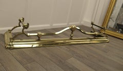 Large Victorian Art Nouveau Brass Fender
