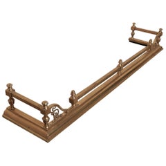 Large Victorian Art Nouveau Brass Fender