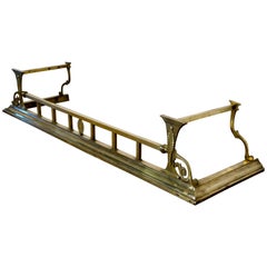 Large Victorian Art Nouveau Brass Fender