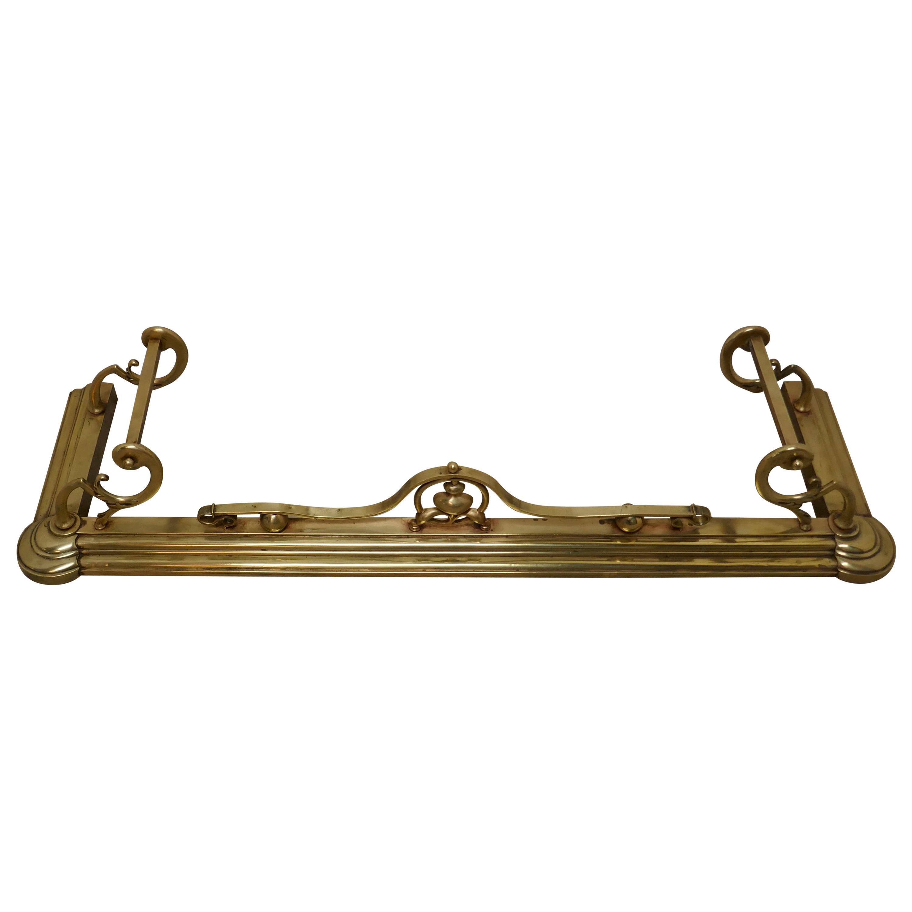 Grand garde-boue victorien Art Nouveau en laiton