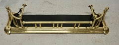 Victorian Arts and Crafts Brass Fender, Late 19th Century, 52" Long