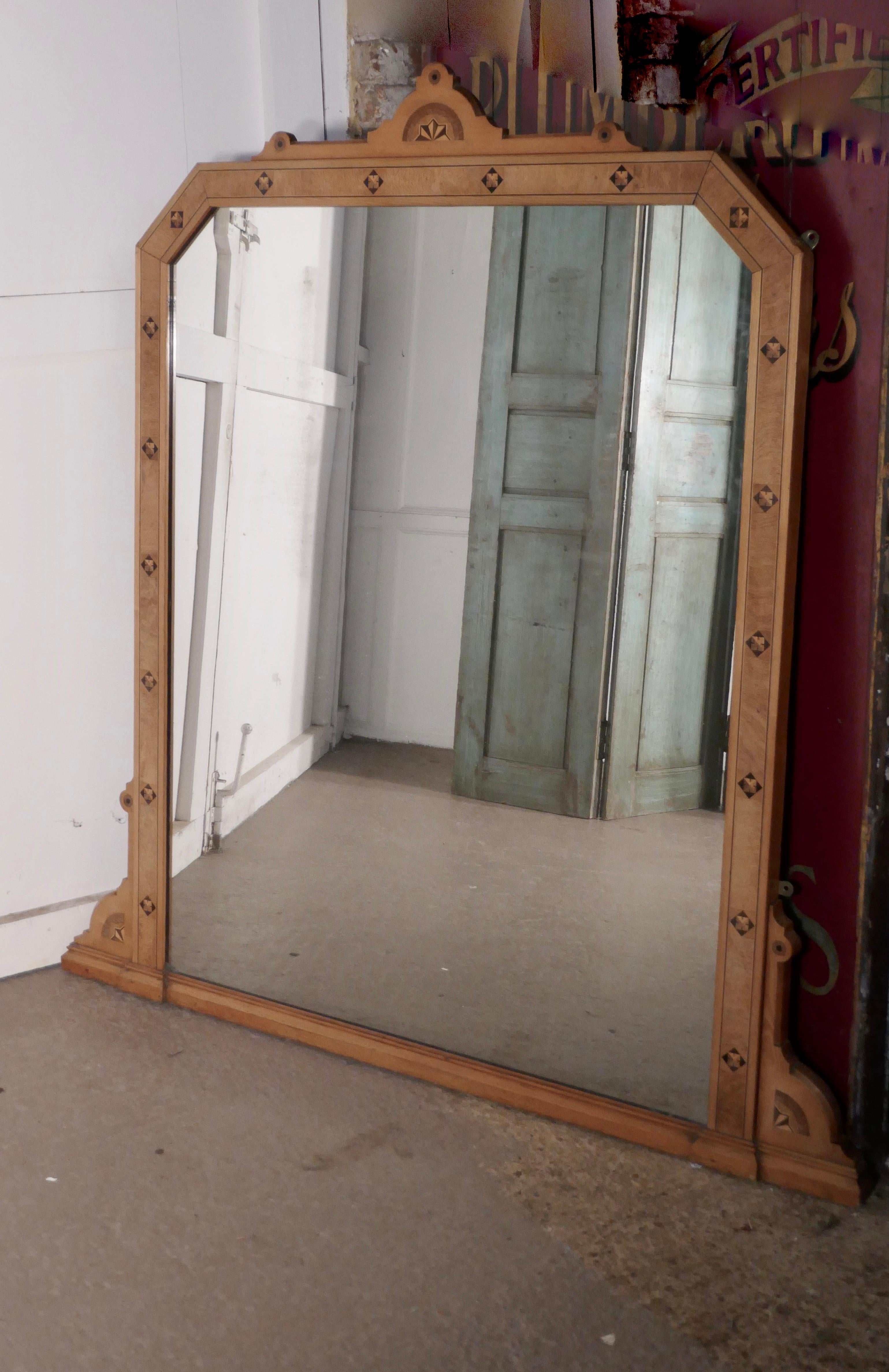 arts and crafts overmantle mirror