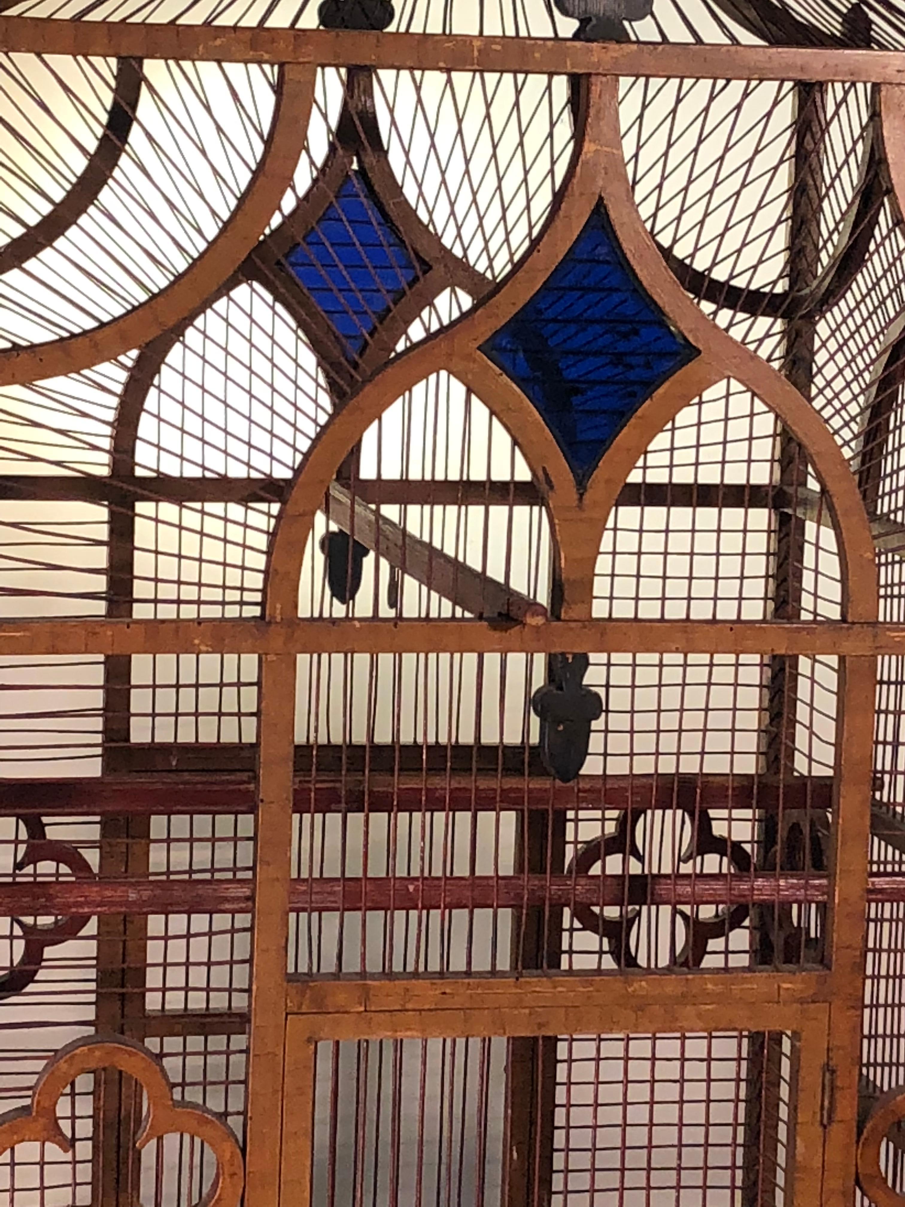 Large Victorian Birdcage, Faux Painted 7
