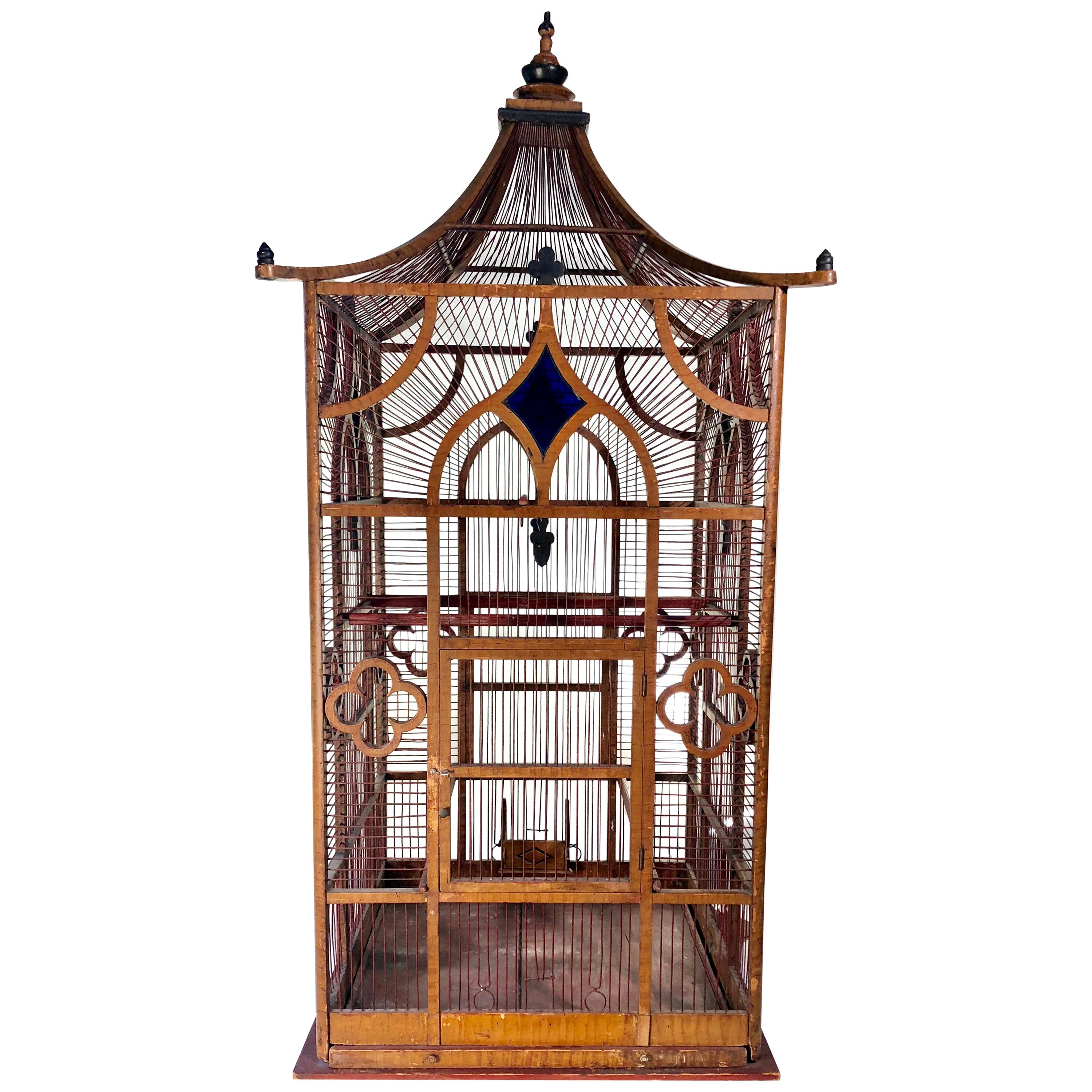 Large Victorian Birdcage, Faux Painted