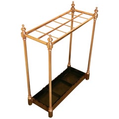 Large Victorian Brass and Cast Iron Walking Stick Stand or Umbrella Stand