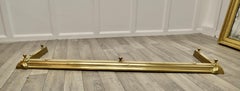 19th Century Victorian Brass Fender, Art Nouveau Design, 52” Long