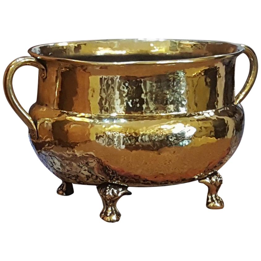 Large Victorian Brass Log Bucket For Sale