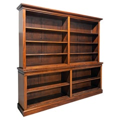 Used Large Victorian Breakfront Open Bookcase in Four-Parts, Mahogany, c. 1860