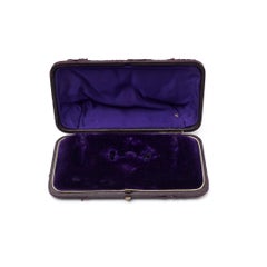 Large Victorian Brown Leather Brooch and Earring Suite Box