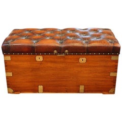 Antique Large Victorian Camphorwood Ottoman