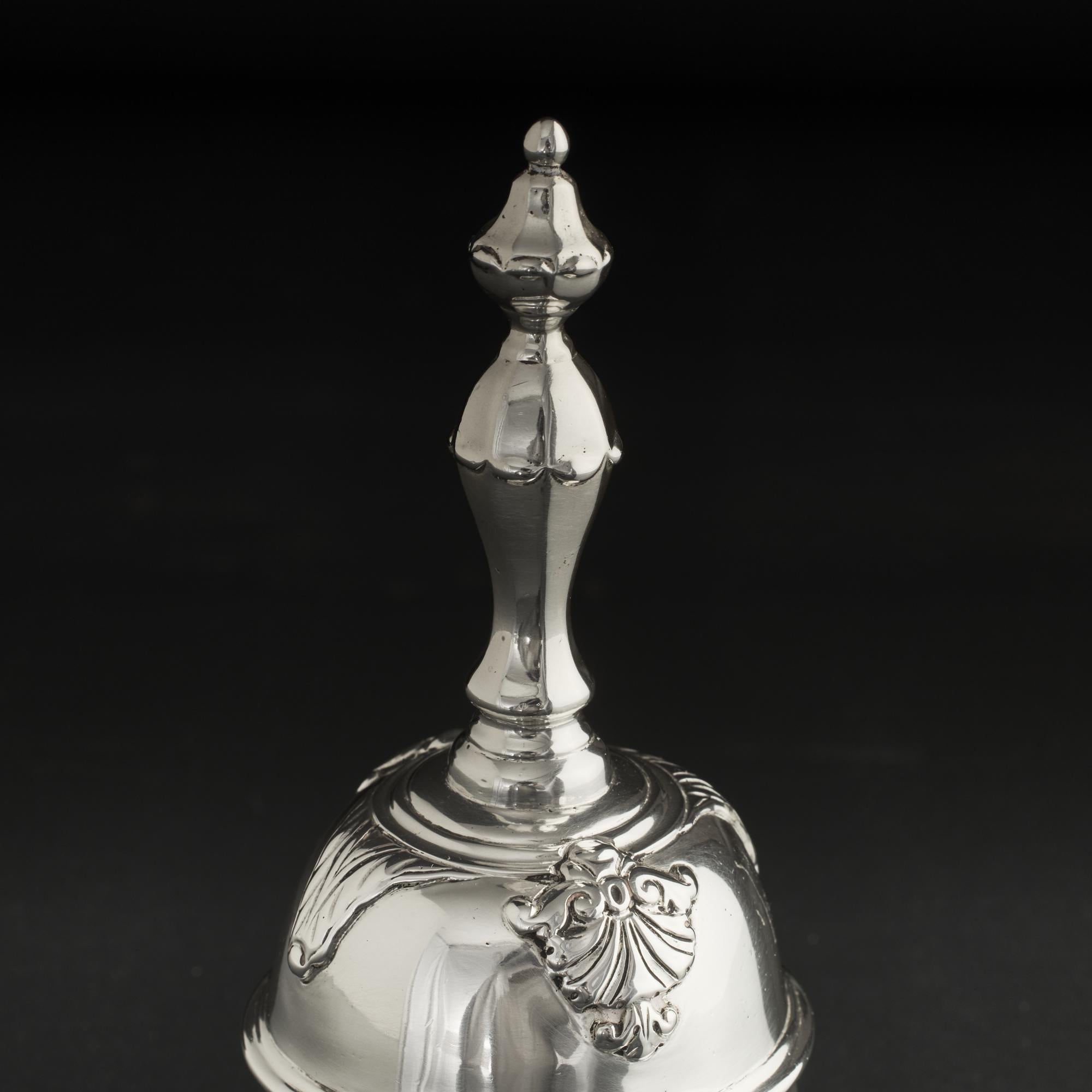 British Late-Victorian silver table bell For Sale