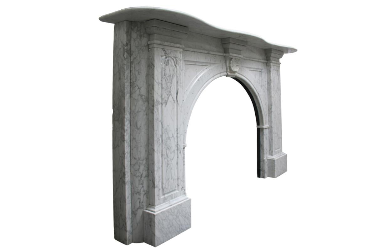 19th Century Large Victorian Carrara Marble Fireplace Surround