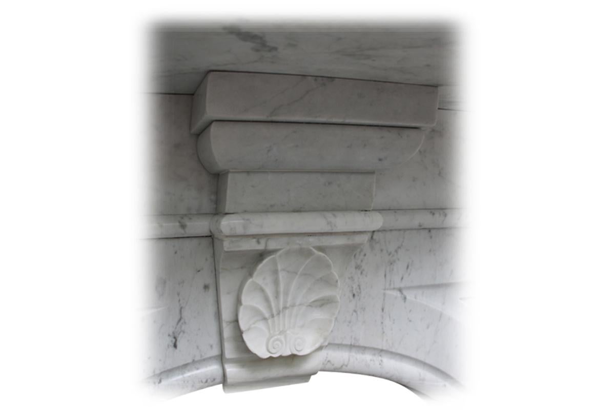 Large Victorian Carrara Marble Fireplace Surround 1