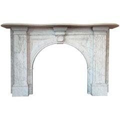 Large Victorian Carrara Marble Fireplace Surround