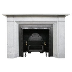 Antique Large Victorian Carrara Marble Fireplace Surround