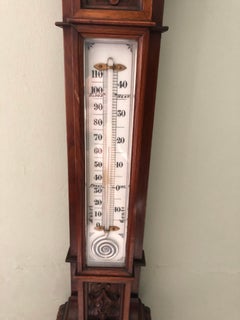 Large Victorian Carved Architectural Mercurial Barometer