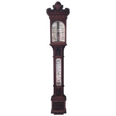 Large Victorian Carved Architectural Mercurial Barometer
