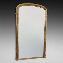 Large Victorian Carved Gilt Wood Framed Mirror