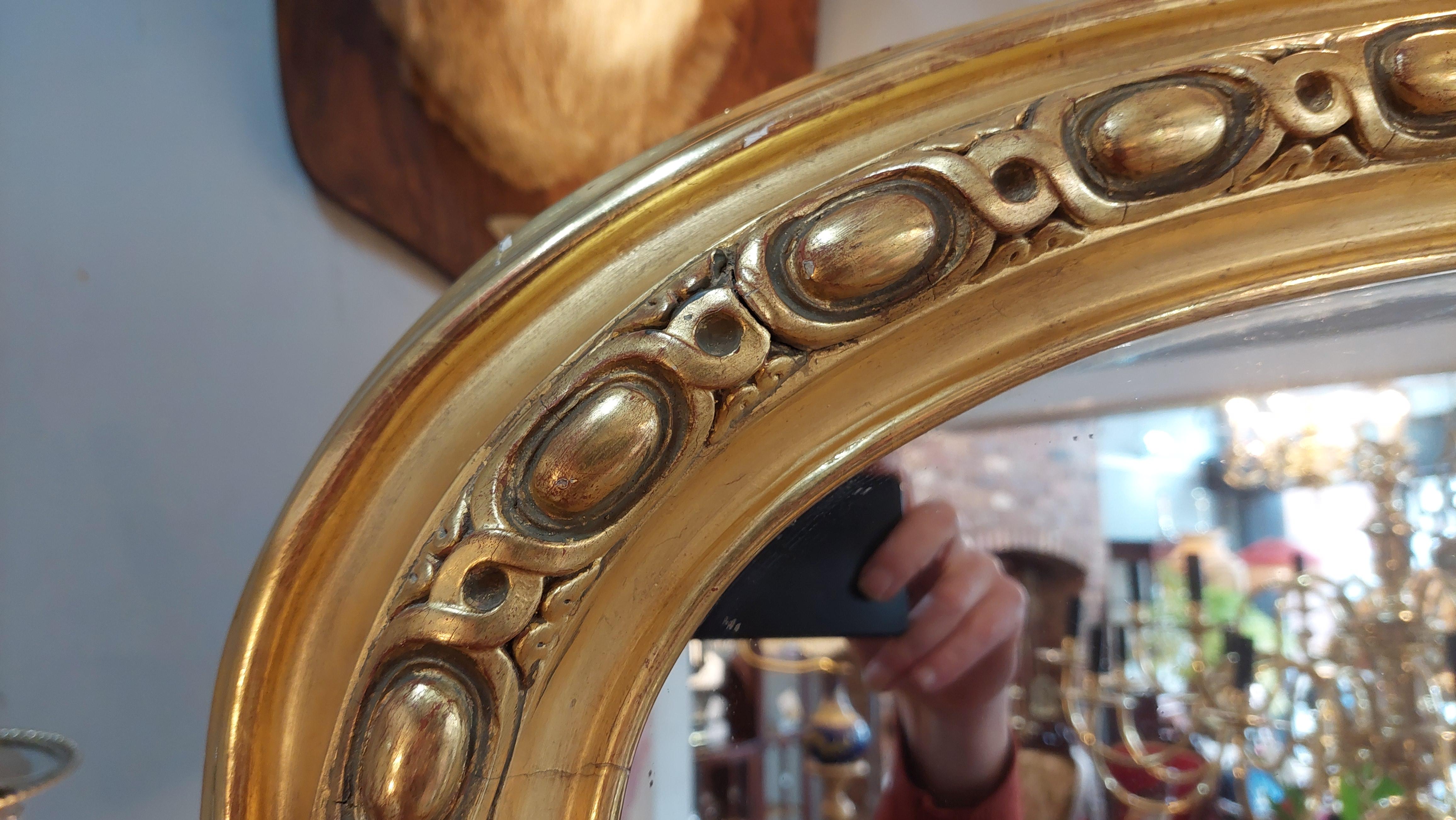 High Victorian Large Victorian Carved Gilt Wood Framed Mirror For Sale
