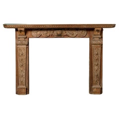 Used Large Victorian Carved Oak Fire Mantel