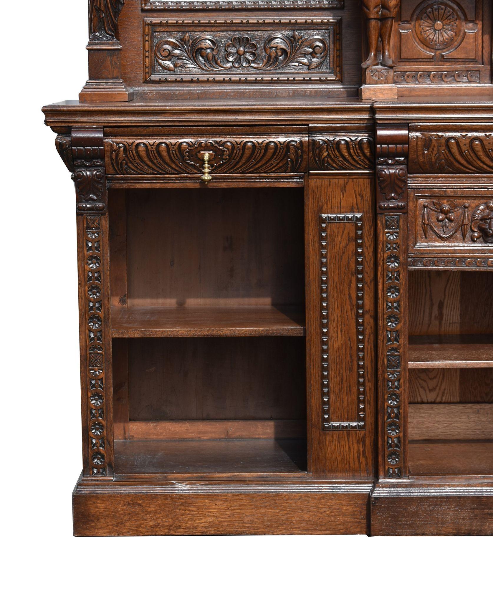 19th Century Large Victorian Carved Oak Front and Back Bar