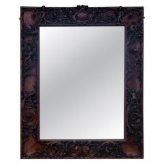 Large Victorian Carved Walnut Wall Mirror