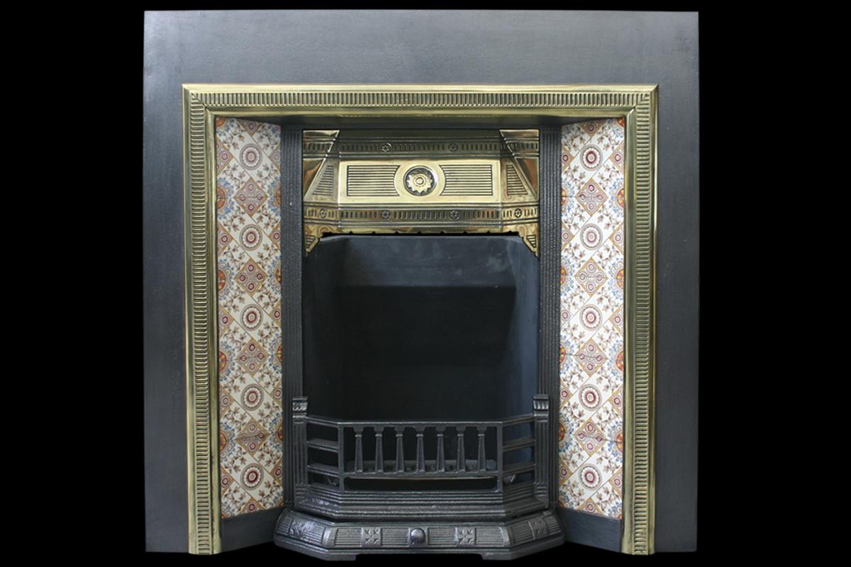 cast iron tiled fireplace