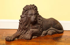 Large Victorian Cast Iron  Recumbent Lion English, circa 1850 In Stock