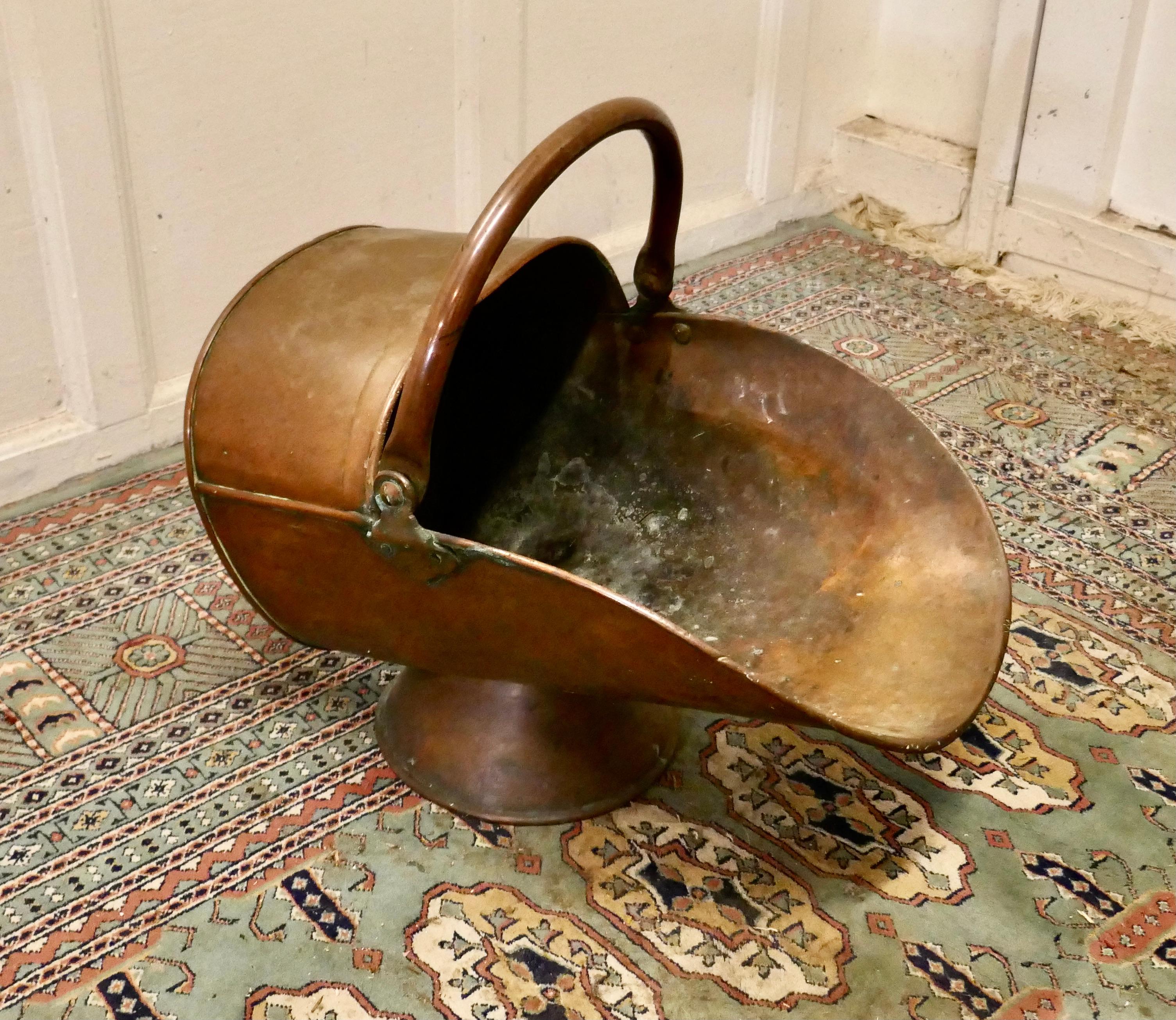 Adam Style Large Victorian Copper Helmet Coal Scuttle
