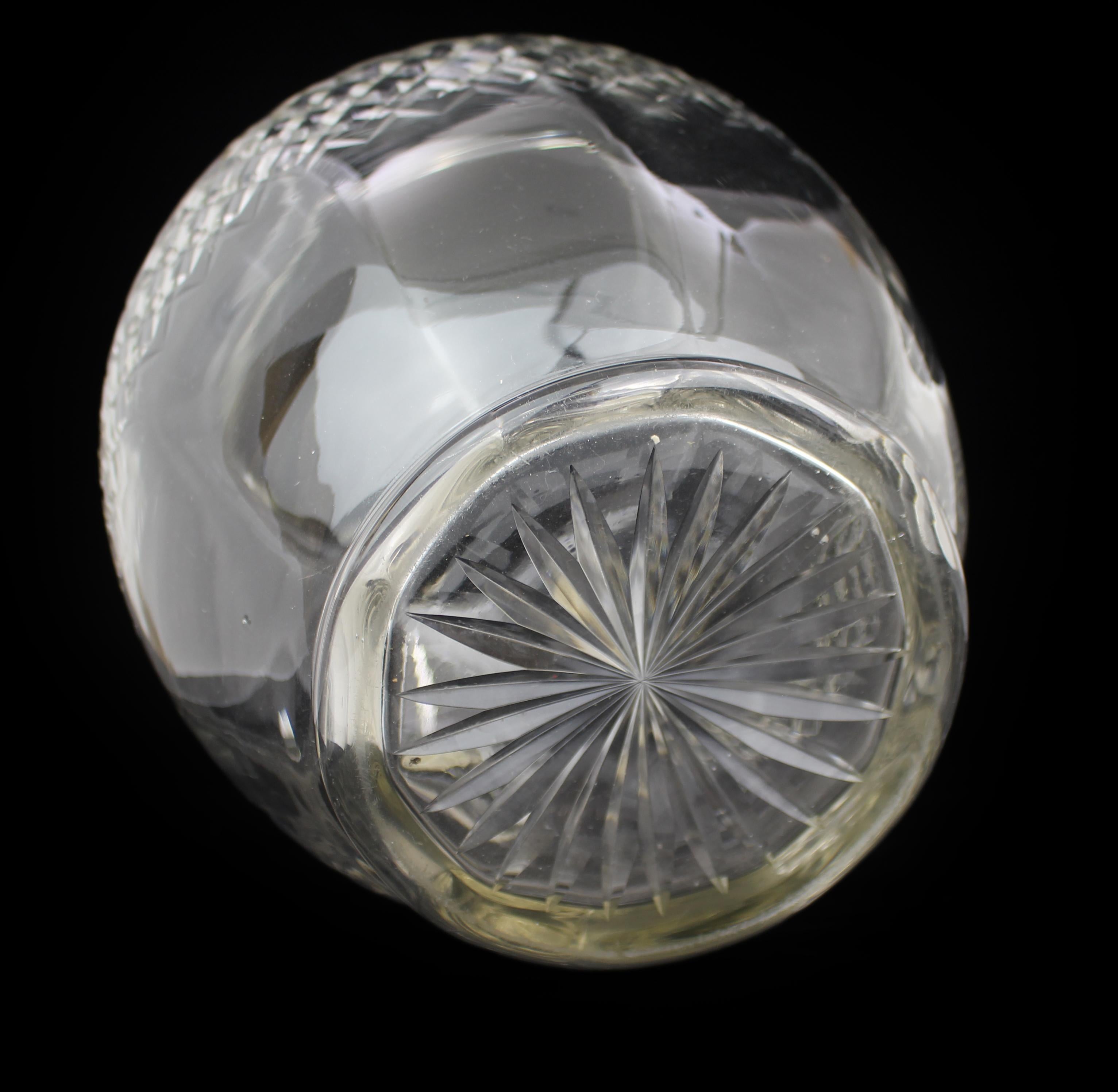 Large Victorian Cut Crystal Jug & Bowl Set For Sale 4
