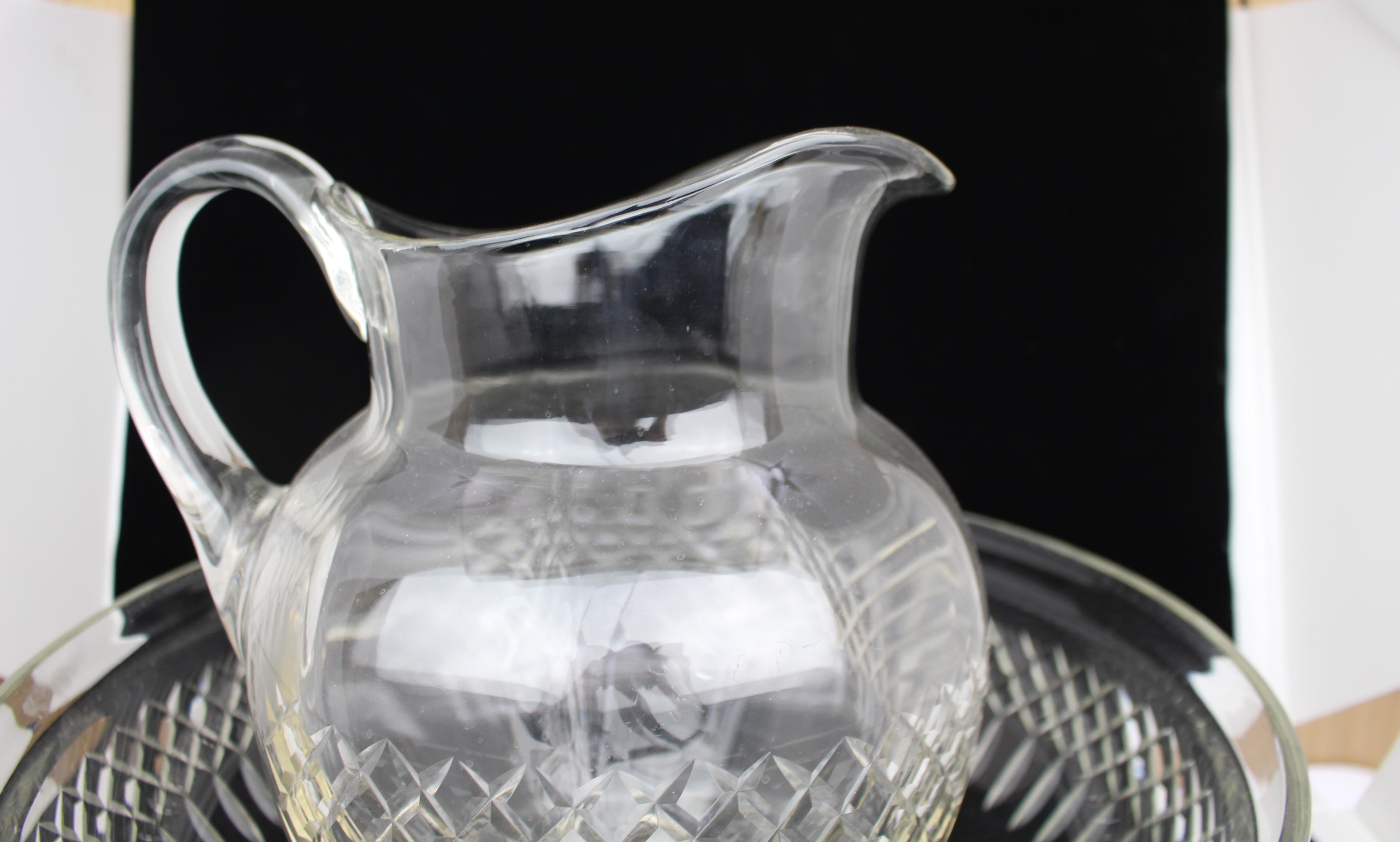 Large Victorian Cut Crystal Jug & Bowl Set For Sale 1