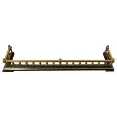 Large Victorian Decorative Brass and Iron Fender