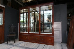 Large Victorian Display Cabinet, Mahogany Shop Showcase, England, circa 1900