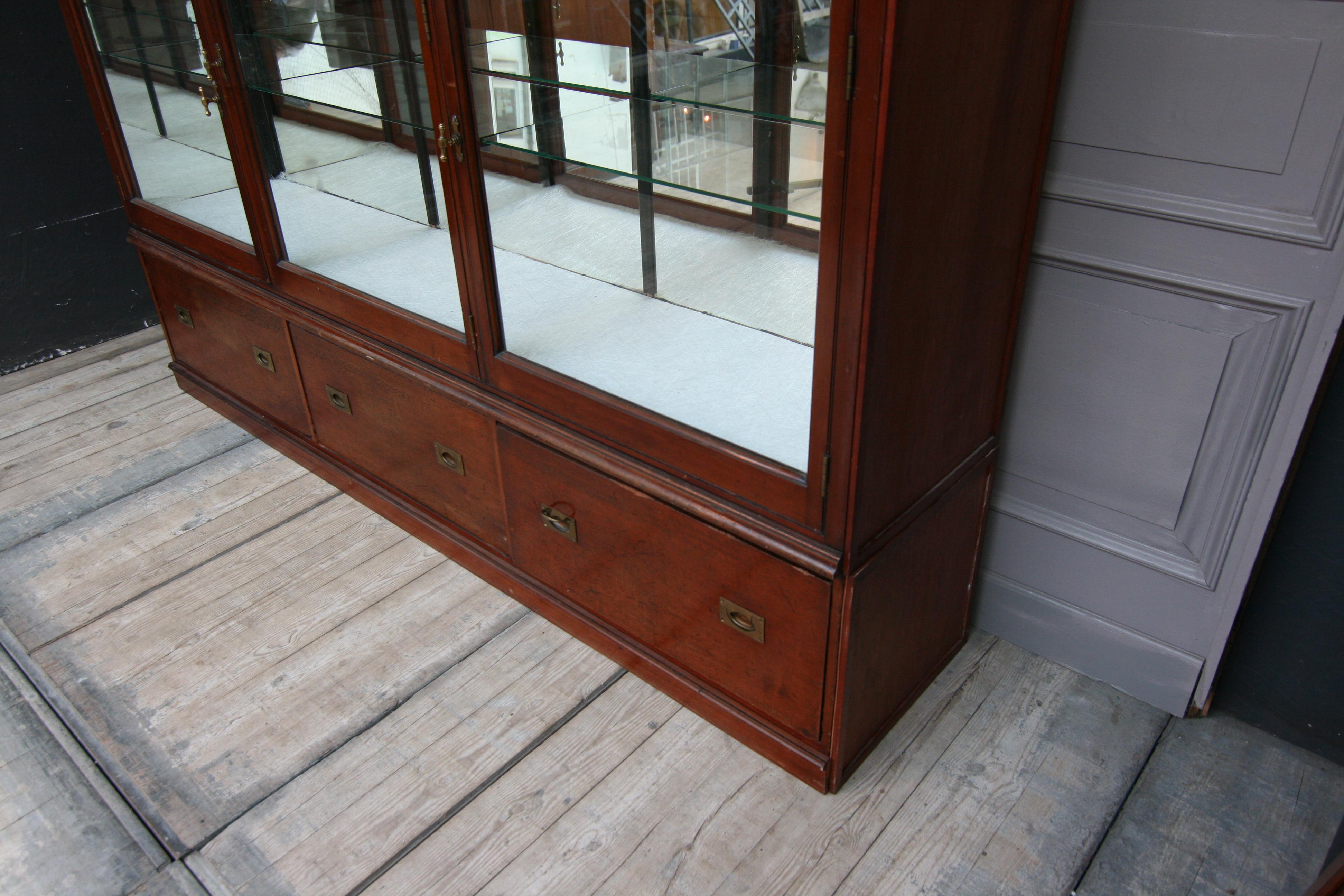 19th Century Large Victorian Display Cabinet, Mahogany Shop Showcase, England, circa 1900