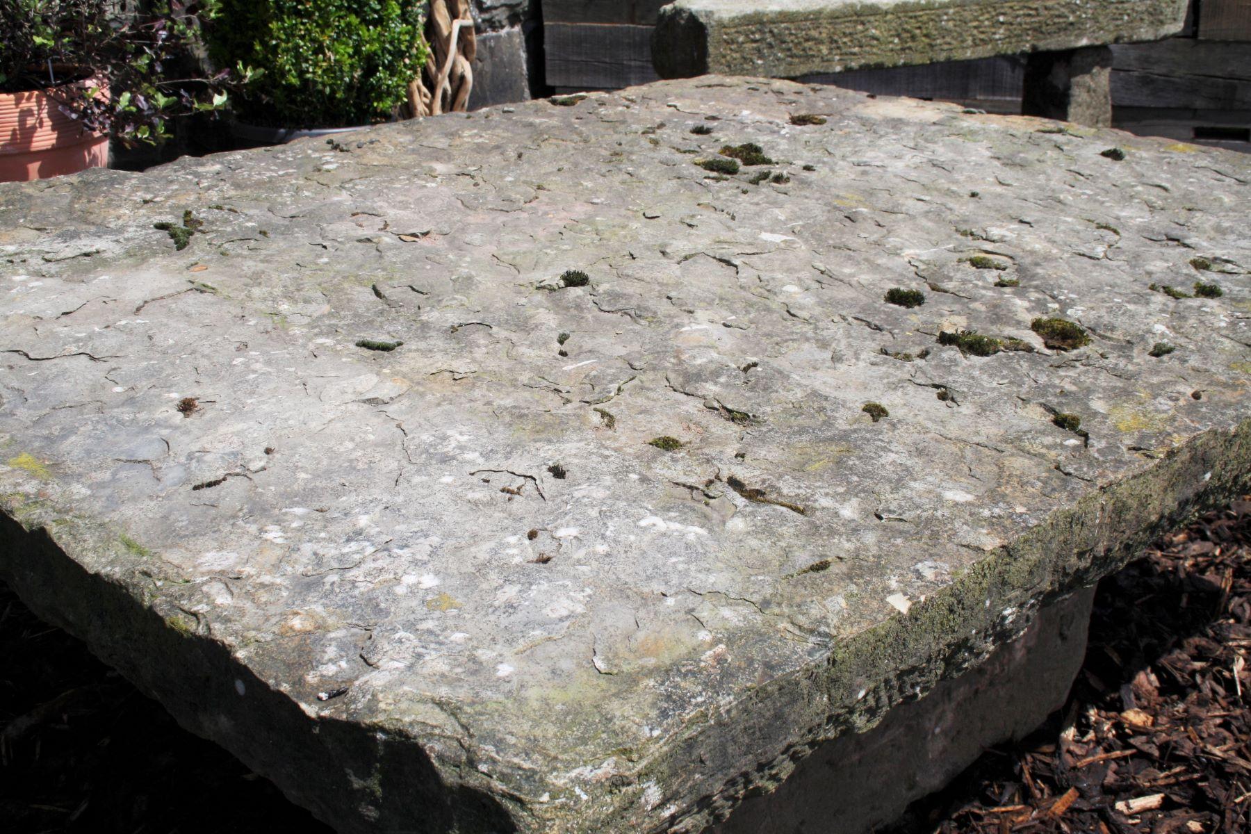 Large Victorian English York Stone Garden Table Weathered Stone Garden Feature 7