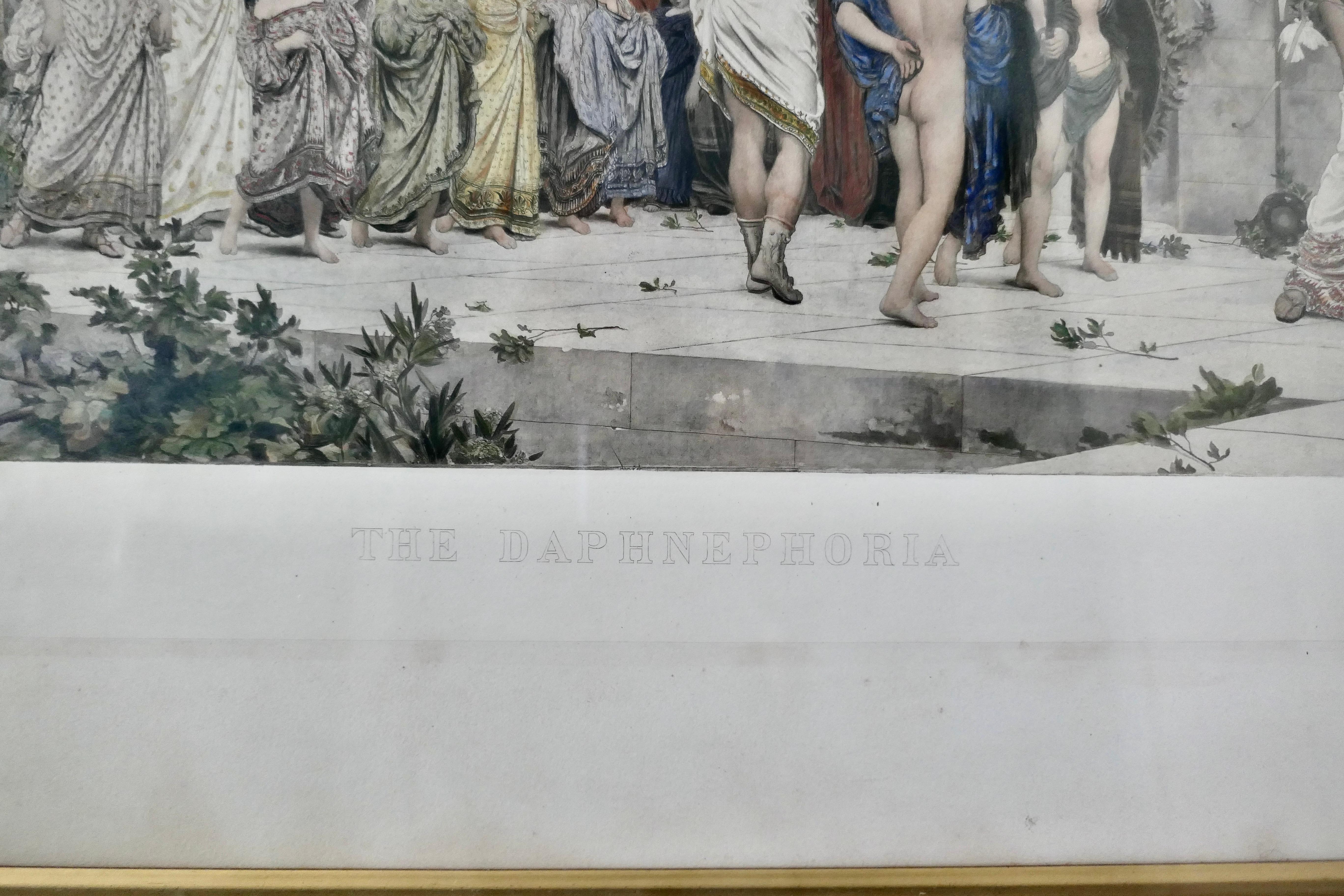 Large Victorian Framed Colour Print of the Daphnephoria In Good Condition For Sale In Chillerton, Isle of Wight