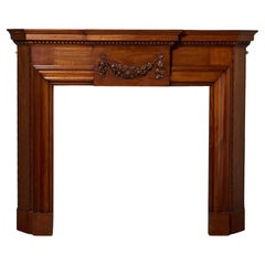 Large Victorian French Polish Mahogany Fire Mantel