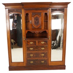 Grande armoire compacte victorienne pour homme, garde-robe, Écosse 1880, B2584