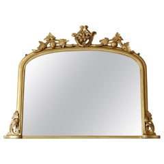 Large Victorian Gilt Overmantle or Wall Mirror