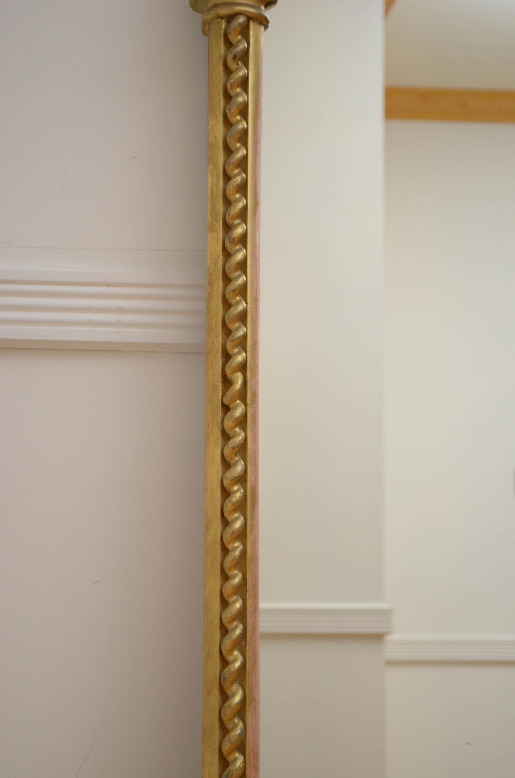 Grand miroir victorien en bois doré Bon état - En vente à Whaley Bridge, GB