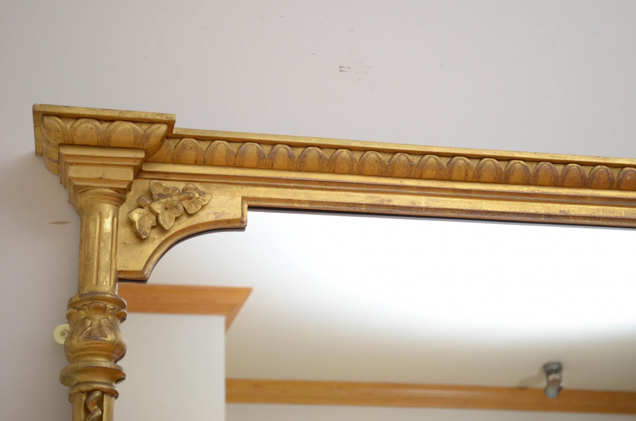 Large Victorian Giltwood Mirror For Sale 2