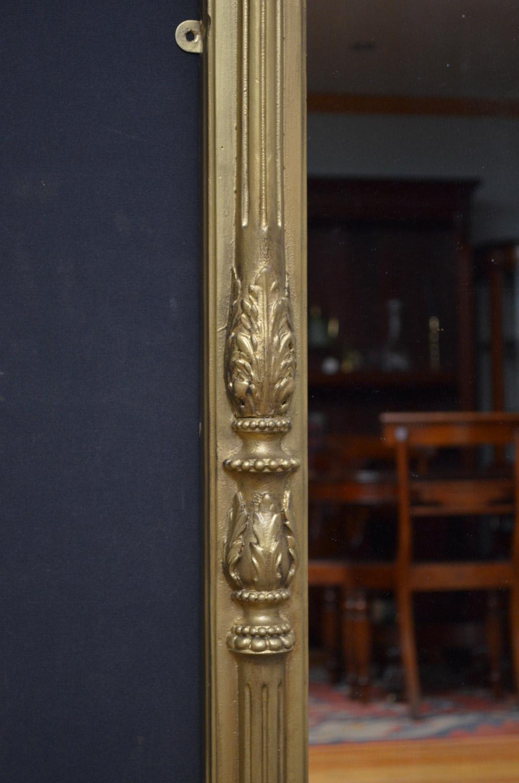 English Large Victorian Giltwood Wall Mirror