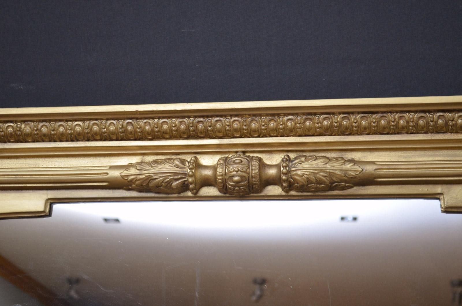 Late 19th Century Large Victorian Giltwood Wall Mirror