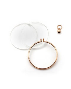 Large Victorian glass locket pendant in 18k gold, heavy gold pendant