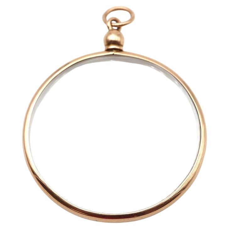 Großer viktorianischer Medaillon-Anhänger aus 18k Gold, schwerer Goldanhänger