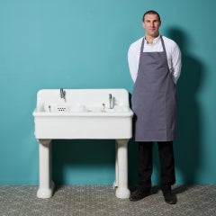 Large Victorian Glazed Stoneware Utility Sink On Legs