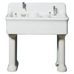 Large Victorian Glazed Stoneware Utility Sink On Legs