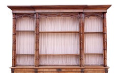 Large Victorian Gothic Revival Mahogany Breakfront Bookcase